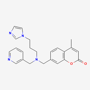 molecular formula C23H24N4O2 B5900368 7-{[[3-(1H-imidazol-1-yl)propyl](pyridin-3-ylmethyl)amino]methyl}-4-methyl-2H-chromen-2-one 