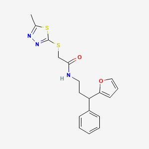 molecular formula C18H19N3O2S2 B5900373 N-[3-(2-furyl)-3-phenylpropyl]-2-[(5-methyl-1,3,4-thiadiazol-2-yl)thio]acetamide 