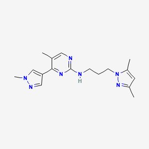 molecular formula C17H23N7 B5900392 N-[3-(3,5-dimethyl-1H-pyrazol-1-yl)propyl]-5-methyl-4-(1-methyl-1H-pyrazol-4-yl)pyrimidin-2-amine 