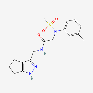 molecular formula C17H22N4O3S B5900398 2-(3-methyl-N-methylsulfonylanilino)-N-(1,4,5,6-tetrahydrocyclopenta[c]pyrazol-3-ylmethyl)acetamide 