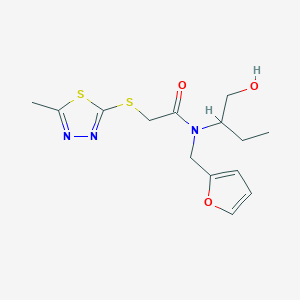 molecular formula C14H19N3O3S2 B5900439 N-(2-furylmethyl)-N-[1-(hydroxymethyl)propyl]-2-[(5-methyl-1,3,4-thiadiazol-2-yl)thio]acetamide 