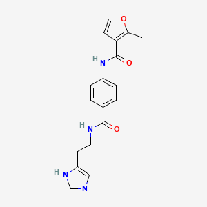 molecular formula C18H18N4O3 B5900452 N-[4-({[2-(1H-imidazol-4-yl)ethyl]amino}carbonyl)phenyl]-2-methyl-3-furamide 