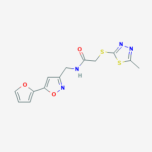 molecular formula C13H12N4O3S2 B5900461 N-{[5-(2-furyl)isoxazol-3-yl]methyl}-2-[(5-methyl-1,3,4-thiadiazol-2-yl)thio]acetamide 