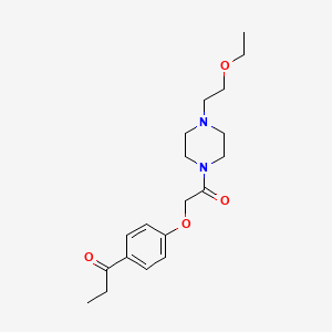 molecular formula C19H28N2O4 B5900508 1-(4-{2-[4-(2-ethoxyethyl)piperazin-1-yl]-2-oxoethoxy}phenyl)propan-1-one 