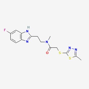 N-[2-(5-fluoro-1H-benzimidazol-2-yl)ethyl]-N-methyl-2-[(5-methyl-1,3,4-thiadiazol-2-yl)thio]acetamide