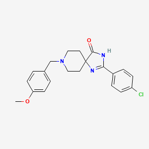 molecular formula C21H22ClN3O2 B5900552 2-(4-chlorophenyl)-8-(4-methoxybenzyl)-1,3,8-triazaspiro[4.5]dec-1-en-4-one 