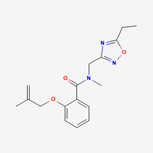 molecular formula C17H21N3O3 B5900556 N-[(5-ethyl-1,2,4-oxadiazol-3-yl)methyl]-N-methyl-2-[(2-methylprop-2-en-1-yl)oxy]benzamide 