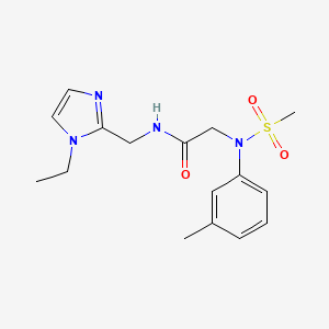 molecular formula C16H22N4O3S B5900563 N-[(1-ethyl-1H-imidazol-2-yl)methyl]-2-[(3-methylphenyl)(methylsulfonyl)amino]acetamide 