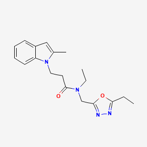 N-ethyl-N-[(5-ethyl-1,3,4-oxadiazol-2-yl)methyl]-3-(2-methyl-1H-indol-1-yl)propanamide