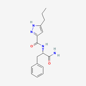 molecular formula C16H20N4O2 B5900630 N-[(1S)-2-amino-1-benzyl-2-oxoethyl]-3-propyl-1H-pyrazole-5-carboxamide 