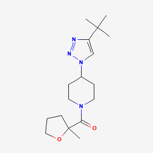 molecular formula C17H28N4O2 B5900668 4-(4-tert-butyl-1H-1,2,3-triazol-1-yl)-1-[(2-methyltetrahydrofuran-2-yl)carbonyl]piperidine 