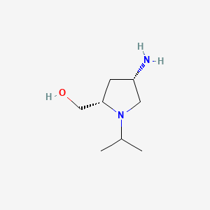 molecular formula C8H18N2O B590067 ((2S,4S)-4-Amino-1-isopropylpyrrolidin-2-yl)methanol CAS No. 142228-37-3