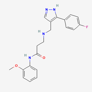 molecular formula C20H21FN4O2 B5900677 3-({[3-(4-fluorophenyl)-1H-pyrazol-4-yl]methyl}amino)-N-(2-methoxyphenyl)propanamide 