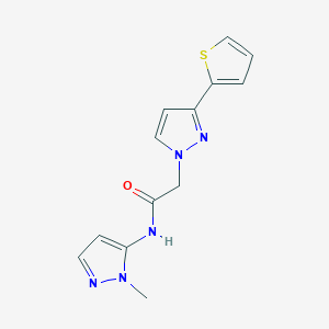 N-(1-methyl-1H-pyrazol-5-yl)-2-[3-(2-thienyl)-1H-pyrazol-1-yl]acetamide