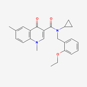 molecular formula C24H26N2O3 B5900722 N-cyclopropyl-N-(2-ethoxybenzyl)-1,6-dimethyl-4-oxo-1,4-dihydroquinoline-3-carboxamide 