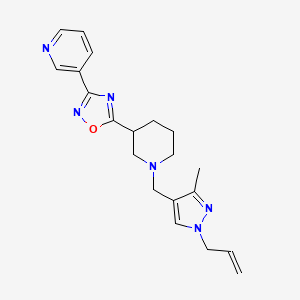 molecular formula C20H24N6O B5900734 3-(5-{1-[(1-allyl-3-methyl-1H-pyrazol-4-yl)methyl]piperidin-3-yl}-1,2,4-oxadiazol-3-yl)pyridine 