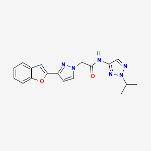 molecular formula C18H18N6O2 B5900747 2-[3-(1-benzofuran-2-yl)-1H-pyrazol-1-yl]-N-(2-isopropyl-2H-1,2,3-triazol-4-yl)acetamide 