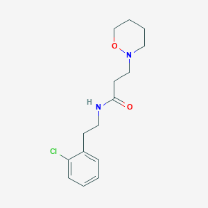 molecular formula C15H21ClN2O2 B5900755 N-[2-(2-chlorophenyl)ethyl]-3-(1,2-oxazinan-2-yl)propanamide 