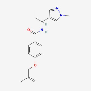 molecular formula C18H23N3O2 B5900763 4-[(2-methylprop-2-en-1-yl)oxy]-N-[1-(1-methyl-1H-pyrazol-4-yl)propyl]benzamide 