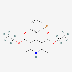 molecular formula C19H22BrNO4 B590080 4-(2-Bromophenyl)-2,6-dimethyl-3,5-pyridinedicarboxylic Acid-d10 Diethyl Ester CAS No. 1329793-25-0