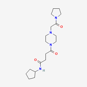 molecular formula C19H32N4O3 B5900815 N-cyclopentyl-4-oxo-4-[4-(2-oxo-2-pyrrolidin-1-ylethyl)piperazin-1-yl]butanamide 