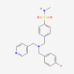 molecular formula C21H22FN3O2S B5900865 4-{[(4-fluorobenzyl)(pyridin-4-ylmethyl)amino]methyl}-N-methylbenzenesulfonamide 