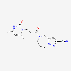 molecular formula C17H20N6O2 B5900872 5-[3-(4,6-dimethyl-2-oxopyrimidin-1(2H)-yl)propanoyl]-5,6,7,8-tetrahydro-4H-pyrazolo[1,5-a][1,4]diazepine-2-carbonitrile 