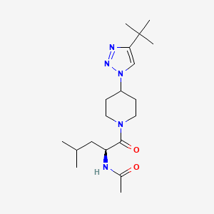 molecular formula C19H33N5O2 B5900907 N-[(2S)-1-[4-(4-tert-butyltriazol-1-yl)piperidin-1-yl]-4-methyl-1-oxopentan-2-yl]acetamide 