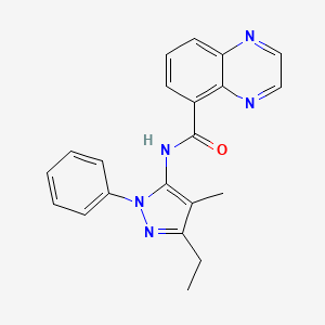 N-(3-ethyl-4-methyl-1-phenyl-1H-pyrazol-5-yl)quinoxaline-5-carboxamide