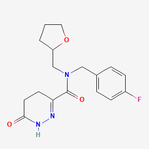 molecular formula C17H20FN3O3 B5900926 N-(4-fluorobenzyl)-6-oxo-N-(tetrahydrofuran-2-ylmethyl)-1,4,5,6-tetrahydropyridazine-3-carboxamide 