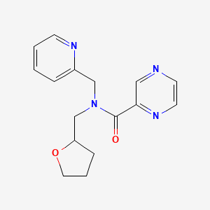 molecular formula C16H18N4O2 B5900939 N-(pyridin-2-ylmethyl)-N-(tetrahydrofuran-2-ylmethyl)pyrazine-2-carboxamide 