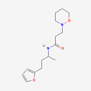 N-[3-(2-furyl)-1-methylpropyl]-3-(1,2-oxazinan-2-yl)propanamide