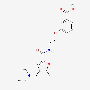 molecular formula C21H28N2O5 B5900959 3-[2-({4-[(diethylamino)methyl]-5-ethyl-2-furoyl}amino)ethoxy]benzoic acid 