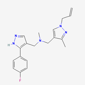 N-[[5-(4-fluorophenyl)-1H-pyrazol-4-yl]methyl]-N-methyl-1-(3-methyl-1-prop-2-enylpyrazol-4-yl)methanamine