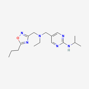 molecular formula C16H26N6O B5901001 5-({ethyl[(5-propyl-1,2,4-oxadiazol-3-yl)methyl]amino}methyl)-N-isopropylpyrimidin-2-amine 