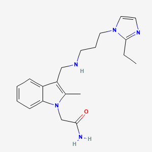 molecular formula C20H27N5O B5901031 2-[3-({[3-(2-ethyl-1H-imidazol-1-yl)propyl]amino}methyl)-2-methyl-1H-indol-1-yl]acetamide 