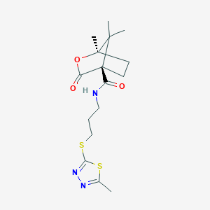 molecular formula C16H23N3O3S2 B5901033 (1R,4S)-1,7,7-trimethyl-N-{3-[(5-methyl-1,3,4-thiadiazol-2-yl)thio]propyl}-3-oxo-2-oxabicyclo[2.2.1]heptane-4-carboxamide 