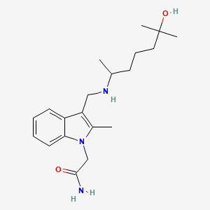 2-(3-{[(5-hydroxy-1,5-dimethylhexyl)amino]methyl}-2-methyl-1H-indol-1-yl)acetamide