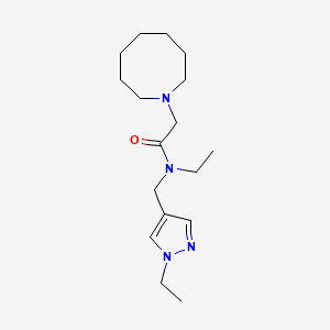 molecular formula C17H30N4O B5901050 2-azocan-1-yl-N-ethyl-N-[(1-ethyl-1H-pyrazol-4-yl)methyl]acetamide 