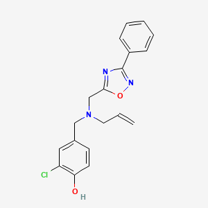 molecular formula C19H18ClN3O2 B5901059 4-({allyl[(3-phenyl-1,2,4-oxadiazol-5-yl)methyl]amino}methyl)-2-chlorophenol 