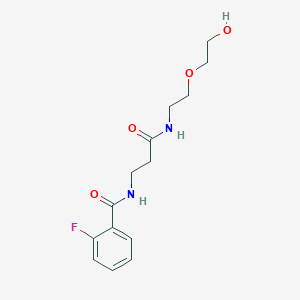 molecular formula C14H19FN2O4 B5901070 2-fluoro-N-(3-{[2-(2-hydroxyethoxy)ethyl]amino}-3-oxopropyl)benzamide 