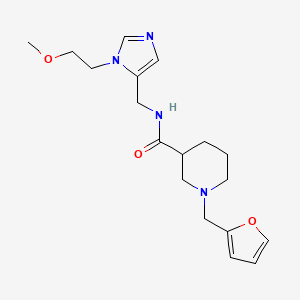 molecular formula C18H26N4O3 B5901115 1-(2-furylmethyl)-N-{[1-(2-methoxyethyl)-1H-imidazol-5-yl]methyl}piperidine-3-carboxamide 