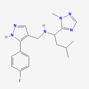 N-[[5-(4-fluorophenyl)-1H-pyrazol-4-yl]methyl]-3-methyl-1-(2-methyl-1,2,4-triazol-3-yl)butan-1-amine