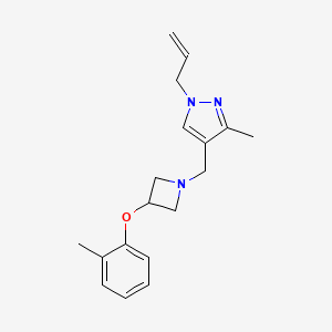 molecular formula C18H23N3O B5901122 1-allyl-3-methyl-4-{[3-(2-methylphenoxy)azetidin-1-yl]methyl}-1H-pyrazole 