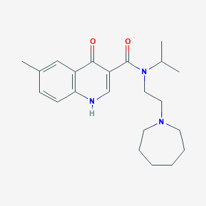 molecular formula C22H31N3O2 B5901126 N-(2-azepan-1-ylethyl)-N-isopropyl-6-methyl-4-oxo-1,4-dihydroquinoline-3-carboxamide 