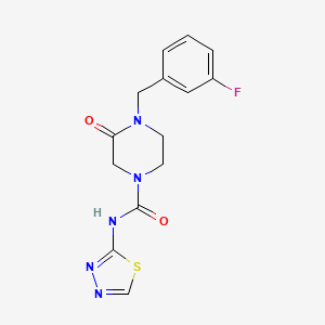 4-(3-fluorobenzyl)-3-oxo-N-1,3,4-thiadiazol-2-ylpiperazine-1-carboxamide