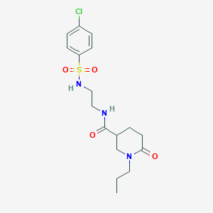 molecular formula C17H24ClN3O4S B5901177 N-(2-{[(4-chlorophenyl)sulfonyl]amino}ethyl)-6-oxo-1-propylpiperidine-3-carboxamide 