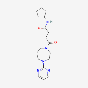 N-cyclopentyl-4-oxo-4-(4-pyrimidin-2-yl-1,4-diazepan-1-yl)butanamide