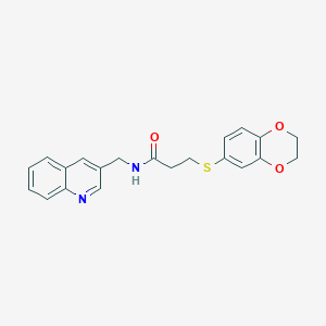 3-(2,3-dihydro-1,4-benzodioxin-6-ylthio)-N-(quinolin-3-ylmethyl)propanamide