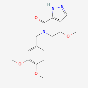 N-[(3,4-dimethoxyphenyl)methyl]-N-(1-methoxypropan-2-yl)-1H-pyrazole-5-carboxamide